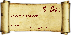 Veres Szofron névjegykártya